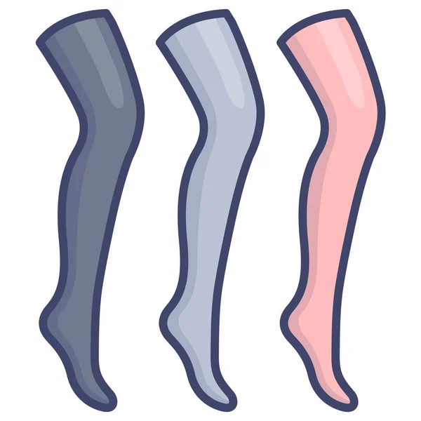 Longues Chaussettes Nylon Icône — Image vectorielle