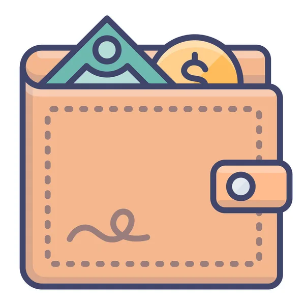 Ikona Zůstatku Peněženky Stylu Vyplněného Osnovy — Stockový vektor