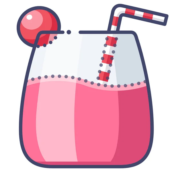 Ποτό Φρούτων Γυαλί Εικονίδιο Γεμιστό Περίγραμμα Στυλ — Διανυσματικό Αρχείο
