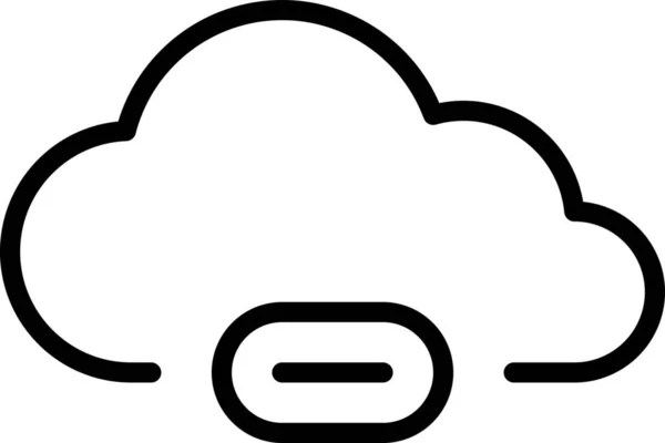 Cloud Computing Download Icon Outline Style — Stock Vector