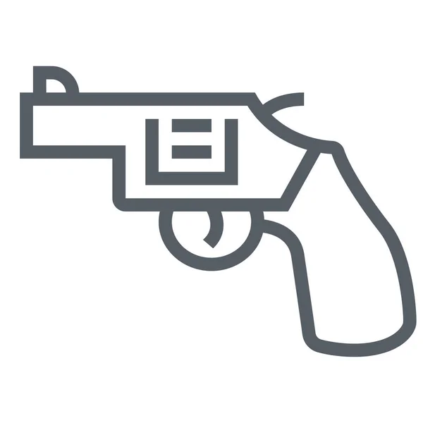 Arma Fuego Pistola Icono Estilo Esquema — Vector de stock