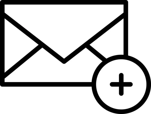 Umschlag Mail Symbol Umriss Stil Hinzufügen — Stockvektor