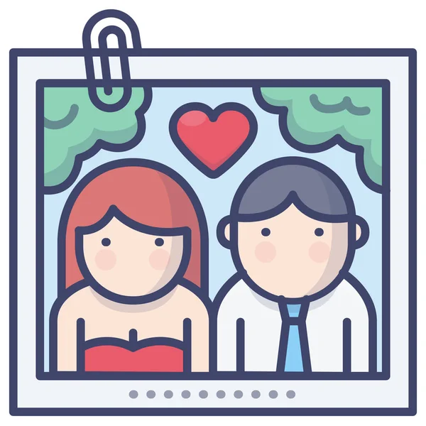 Geheugen Foto Fotoboek Pictogram Liefde Romantiek Categorie — Stockvector