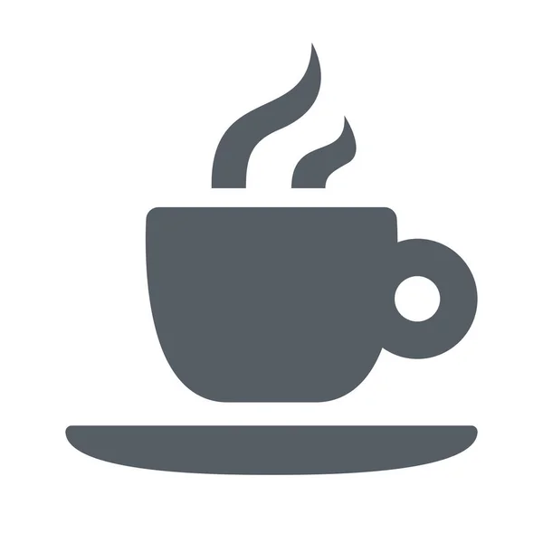 Кав Ярня Кофеїн Кава Значок Суцільному Стилі — стоковий вектор