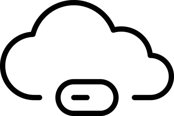 Cloud Computing Downloadsymbol Umrissstil — Stockvektor