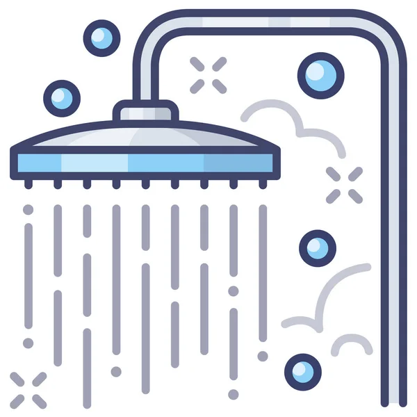 Badewanne Badezimmer Dusche Symbol Ausgefüllten Umriss Stil — Stockvektor