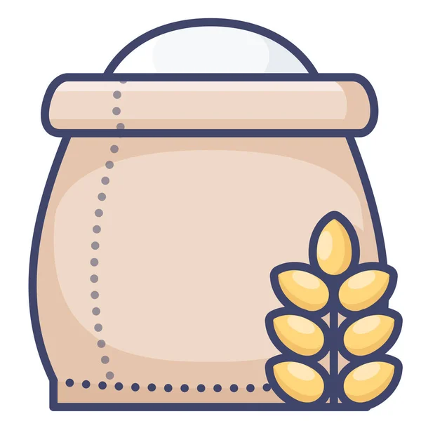 Icono Trigo Grano Harina Estilo Esquema Relleno — Vector de stock