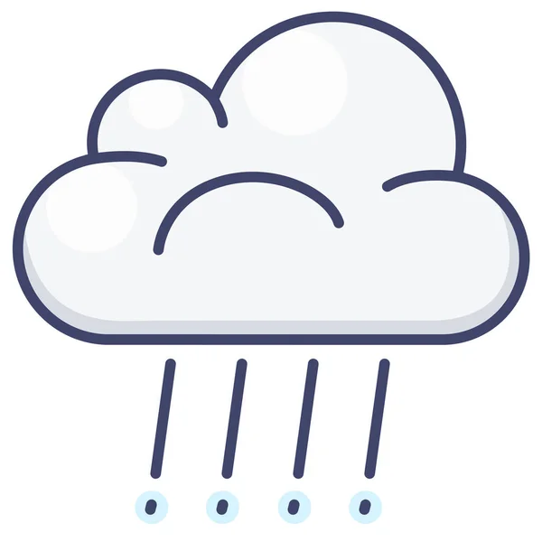 Pioggia Nuvola Meteo Icona — Vettoriale Stock