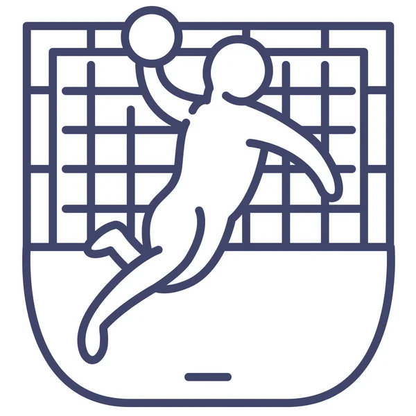Handballsport Ikone Outline Stil — Stockvektor