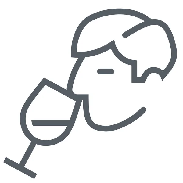 Пити Піктограму Скляного Носа Стилі Контур — стоковий вектор