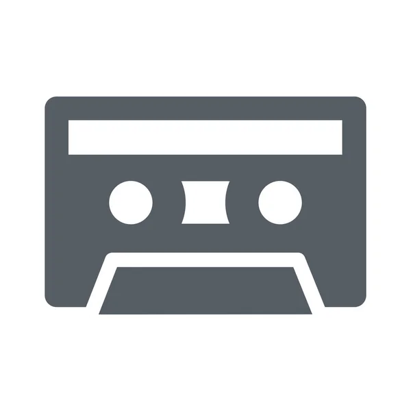 Ícone Música Cassete Áudio Estilo Sólido —  Vetores de Stock
