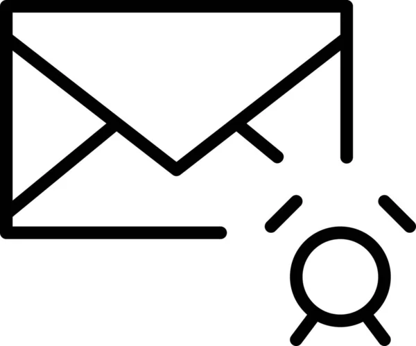 Alarm Enveloppe Mail Pictogram Outline Stijl — Stockvector