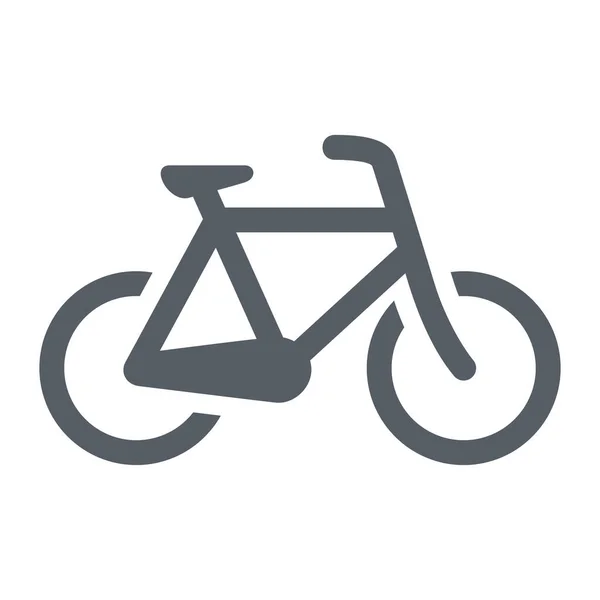 Fiets Fiets Verkeer Pictogram Solide Stijl — Stockvector