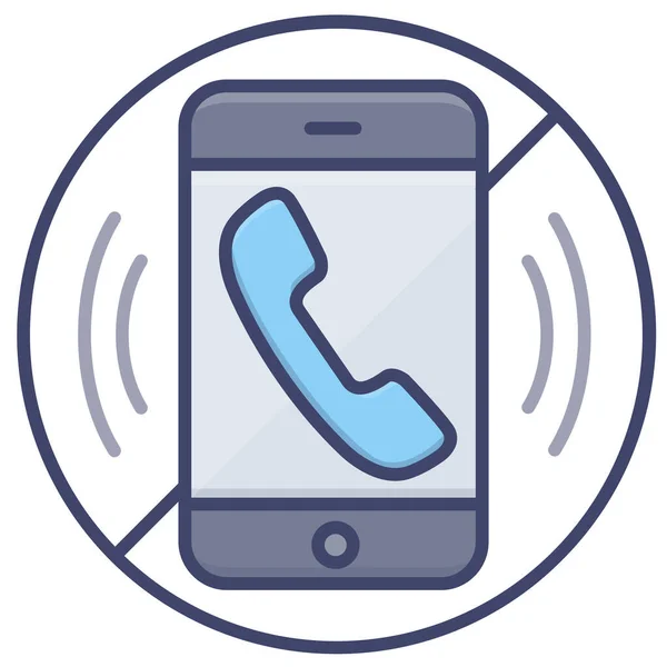 Mute Phonecall Icon Filled Outline Style — стоковый вектор