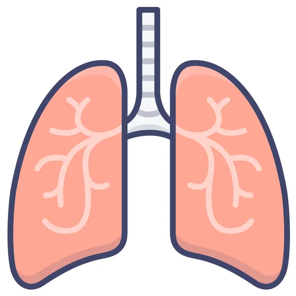 Anatomía Pulmón Icono Los Pulmones Estilo Contorno Lleno — Archivo Imágenes Vectoriales