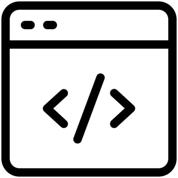 Ikona Kódování Kódu Prohlížeče — Stockový vektor