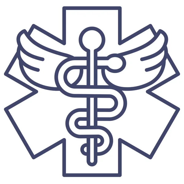 Caduceus Emergency Healthcare Icon Hospitals Healthcare Category — Stock Vector