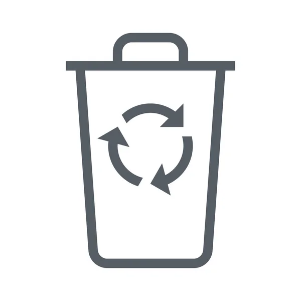 Bin Icono Reciclaje Basura Estilo Esquema — Archivo Imágenes Vectoriales