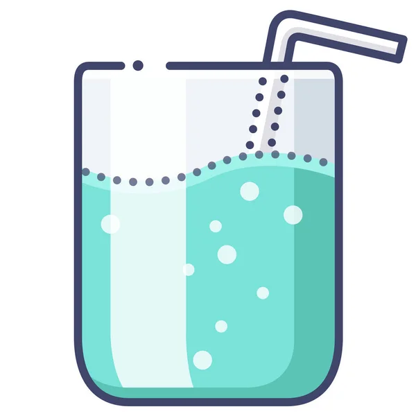 Cocktail Drink Soda Icon Filled Outline Style — Stock Vector