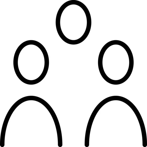Иконка Группы Людей Стиле Outline — стоковый вектор