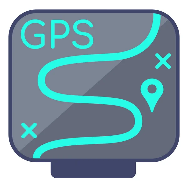 Gps Icono Del Rastreador Navegación Estilo Contorno Rellenado — Vector de stock