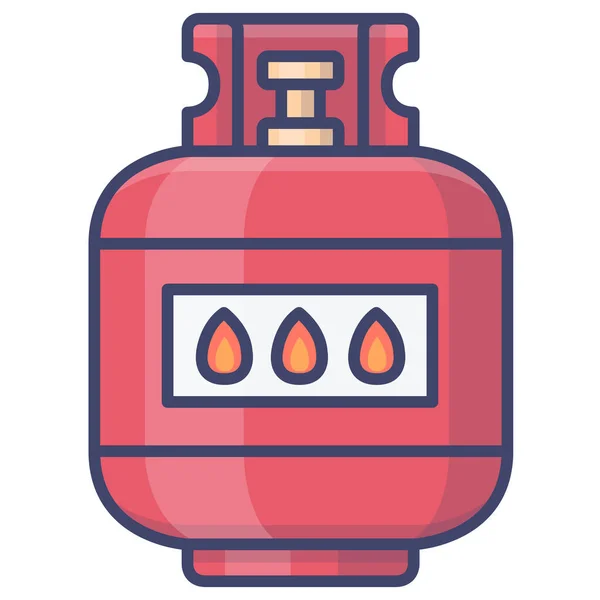 Cilindro Del Tanque Icono Gas — Vector de stock