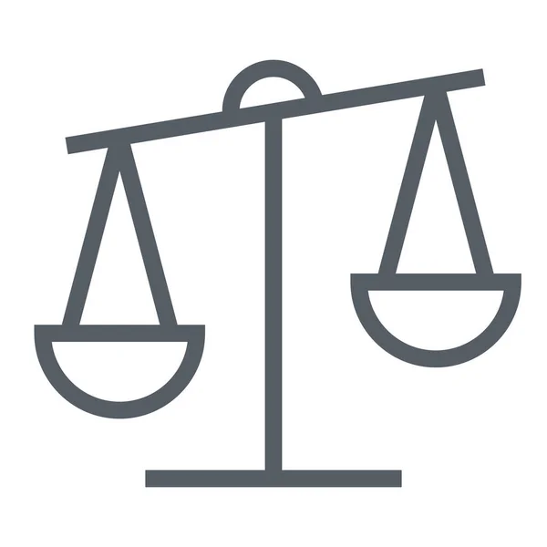 Equilibrio Giustizia Icona Del Diritto Stile Contorno — Vettoriale Stock