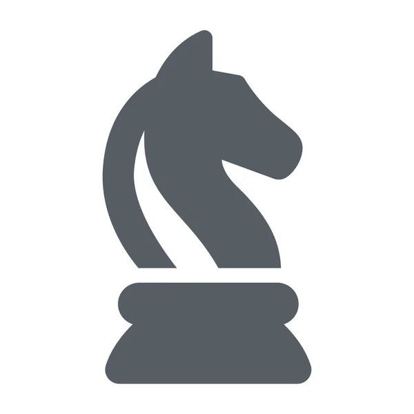 Значок Шахматной Лошади Твердом Стиле — стоковый вектор