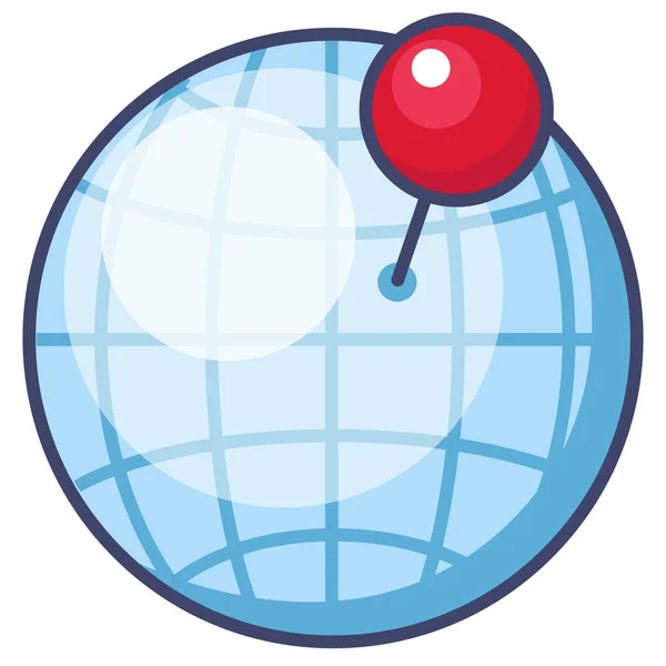 Globo Ubicación Pin Icono Estilo Contorno Lleno — Archivo Imágenes Vectoriales