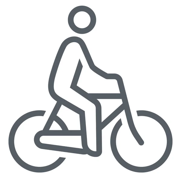 Bicicleta Bicicleta Icono Gente Estilo Del Esquema — Vector de stock