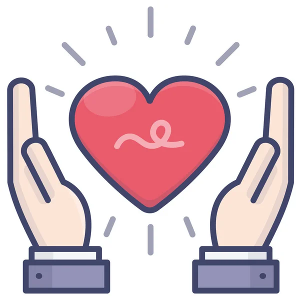 Vård Hjärta Kärlek Ikon Kärlek Romantik Kategori — Stock vektor