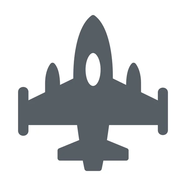 Ikon Pesawat Tempur Tentara Dalam Gaya Solid - Stok Vektor