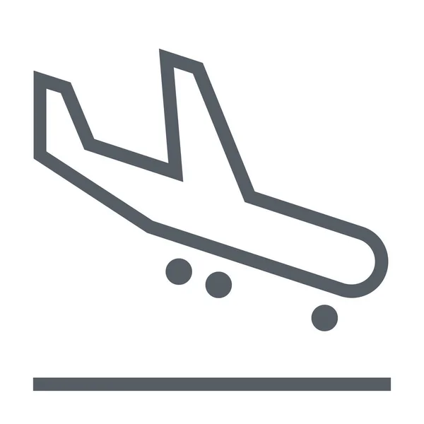 Иконка Прибытия Аэропорт Самолета Стиле Outline — стоковый вектор