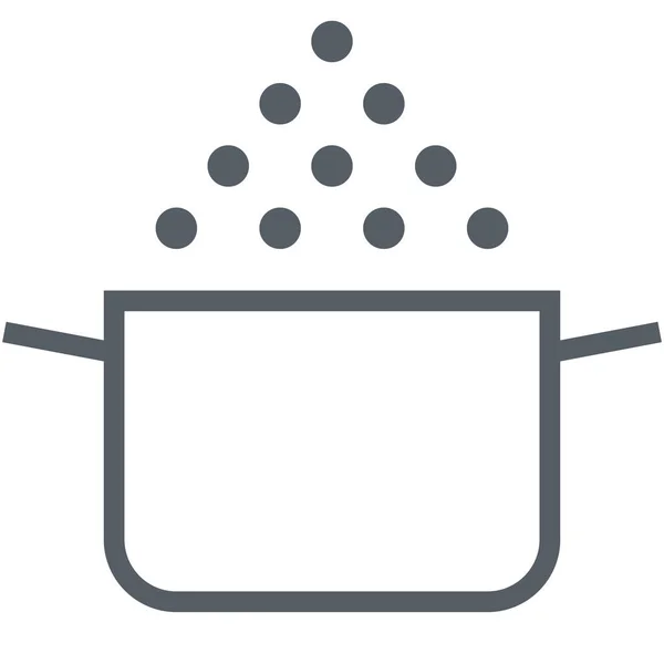 Иконка Посуды Сковороде Стиле Outline — стоковый вектор