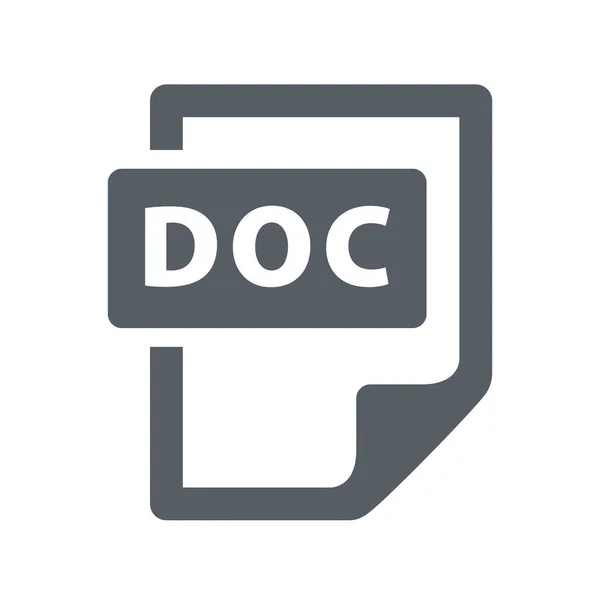 Icona Del File Documento Doc Stile Solid — Vettoriale Stock