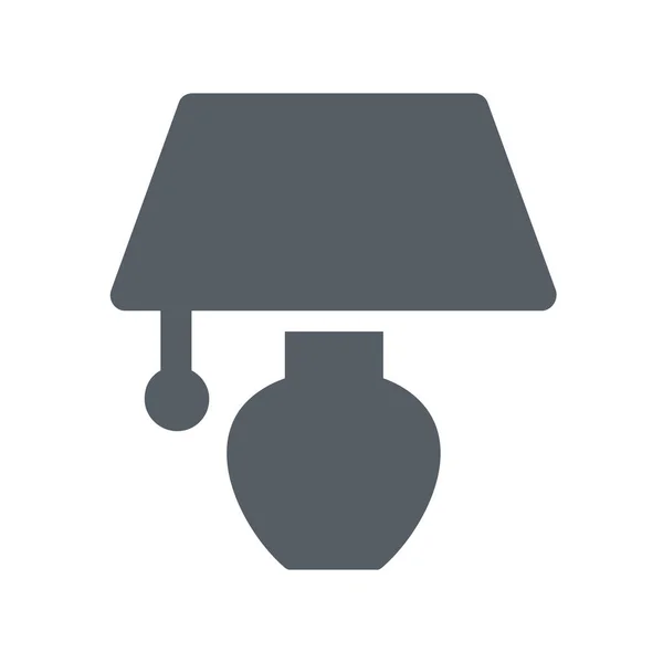 Maison Icône Lampe Intérieur Dans Style Solide — Image vectorielle
