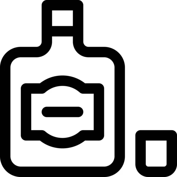 Icono Vidrio Botella Alcohol Estilo Esquema — Archivo Imágenes Vectoriales