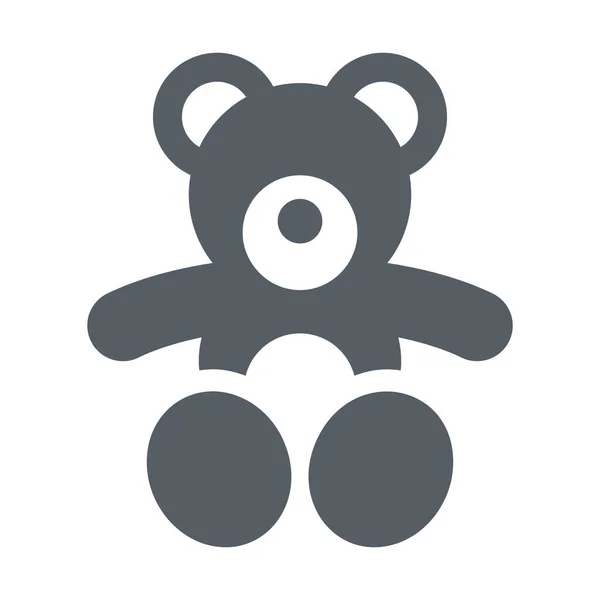 Zwierzę Dziecko Niedźwiedź Ikona Solidnym Stylu — Wektor stockowy
