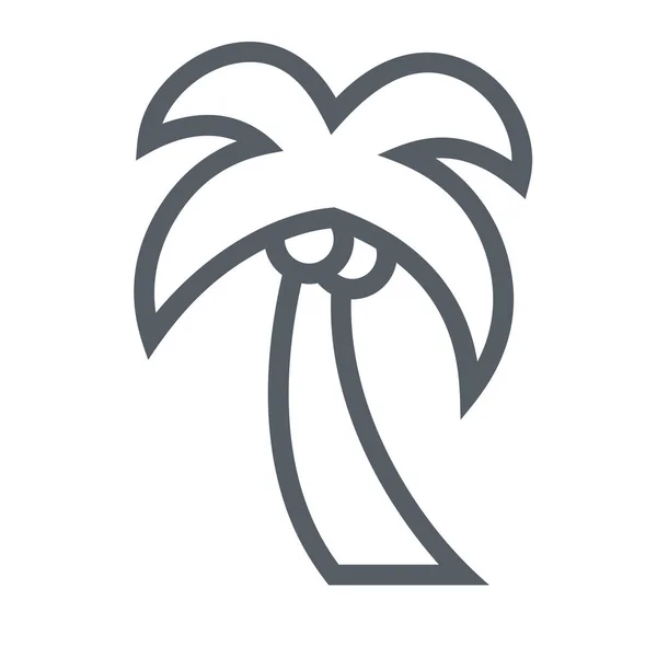 Kokosnoot Palm Reizen Icoon Outline Stijl — Stockvector