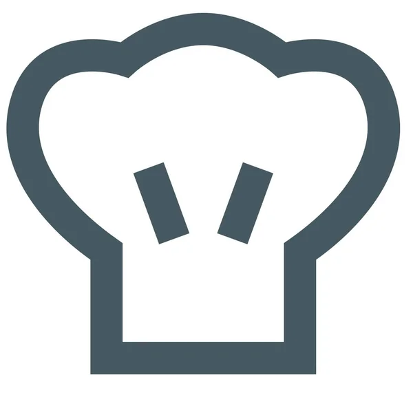 Chapeau Chef Cuisinier Icône Cuisine Dans Style Outline — Image vectorielle