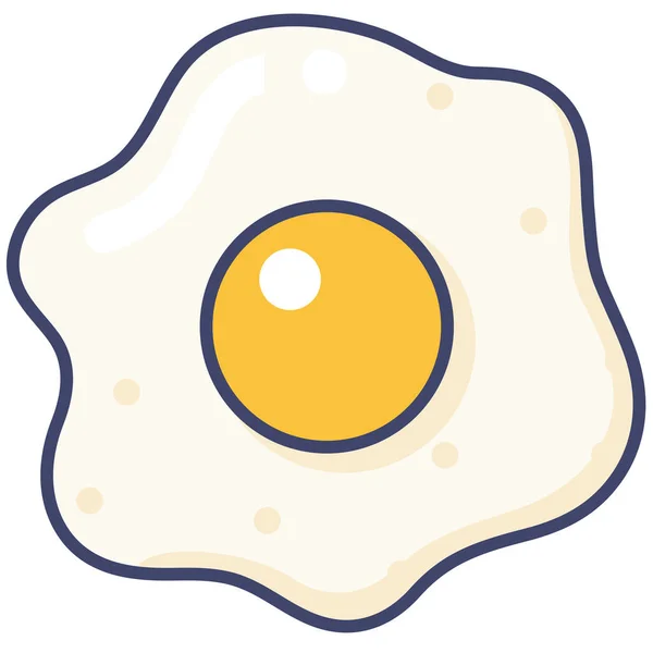 Oeuf Cuisine Omelette Icône Dans Style Contour Rempli — Image vectorielle