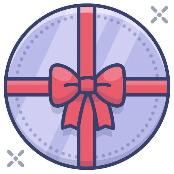 Κουτί Δώρο Εικονίδιο Δώρο Στυλ Γεμισμένο Περίγραμμα — Διανυσματικό Αρχείο