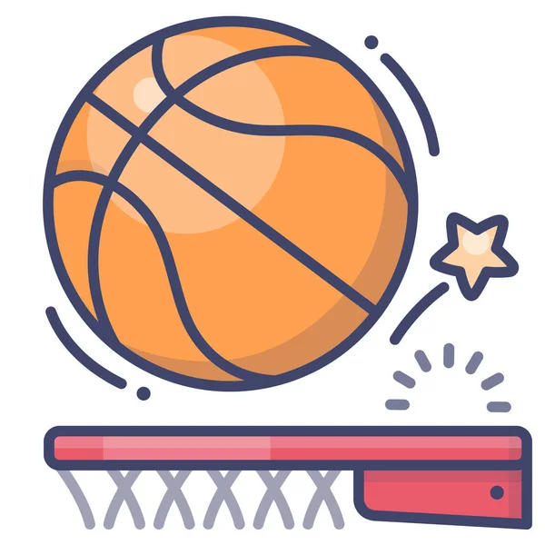 Basketball Sport Ikone Ausgefülltem Outline Stil — Stockvektor