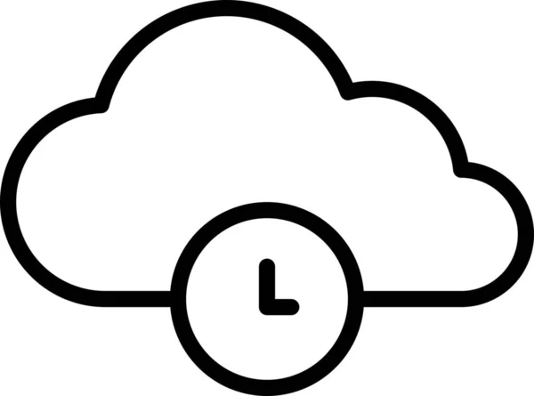 Cloud Computing Lagring Ikon Kontur Stil — Stock vektor