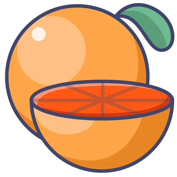 Frukt Gastronomi Grapefrukt Ikon Fylld Kontur Stil — Stock vektor