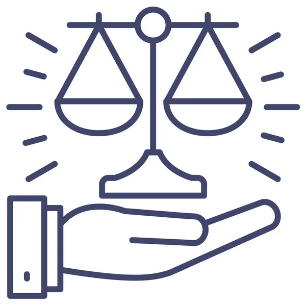 Yönetim Kategorisinde Adalet Hukuku Simgesi — Stok Vektör