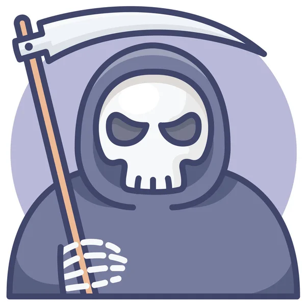 Halloween Death Horror Icon Filled Outline Style — Stock Vector