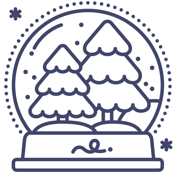 Boule Icône Cristal Noël Dans Style Contour — Image vectorielle