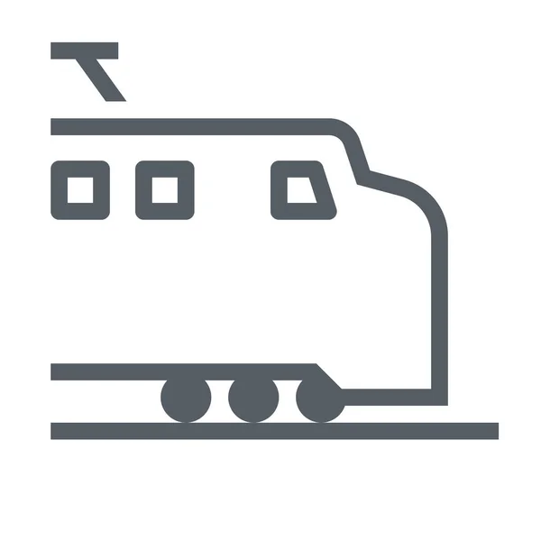 Demiryolu Tren Ikonu Outline Stilinde — Stok Vektör