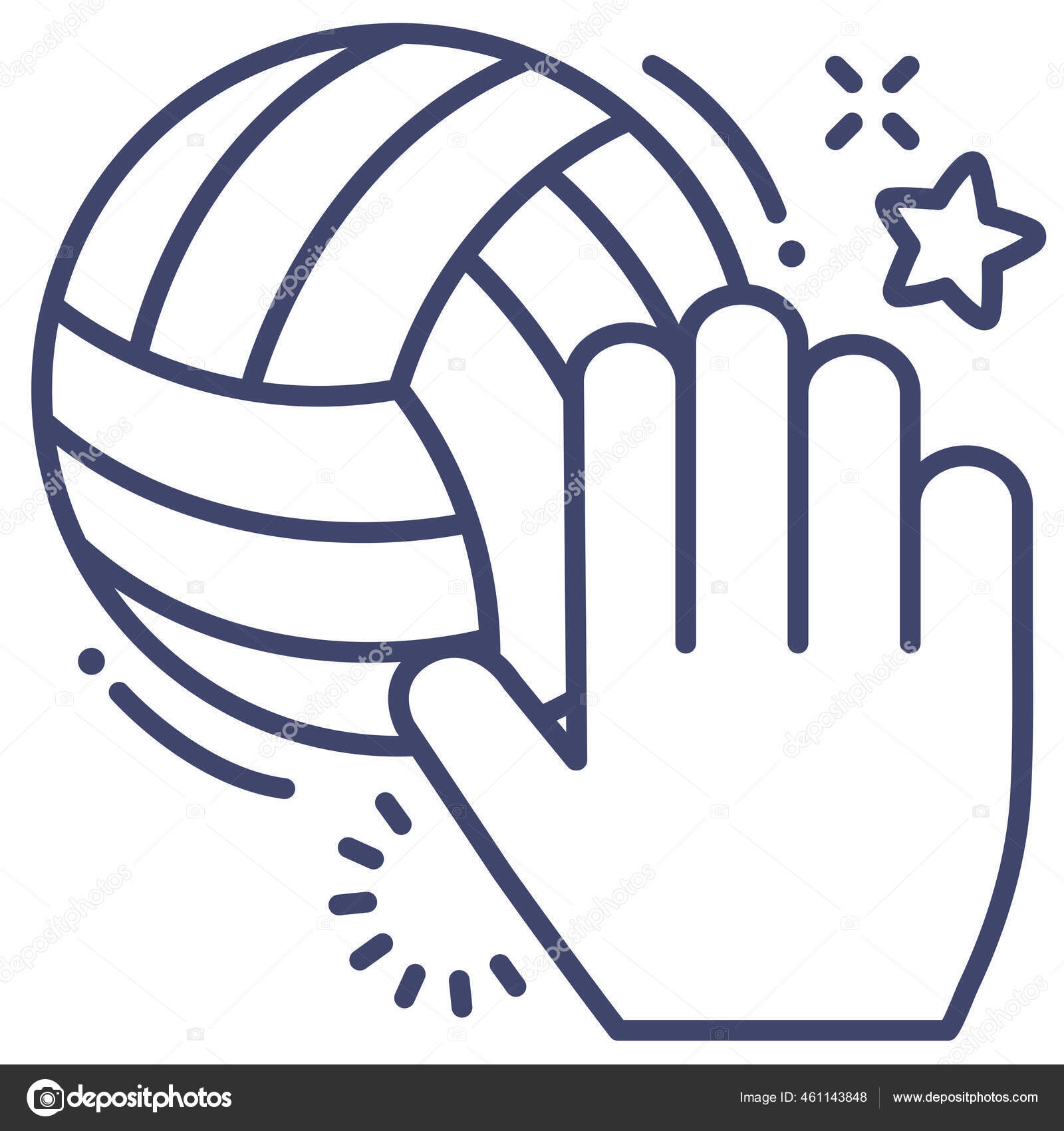 Ball Sport Volleyball Icon Outline Style Stock Vector by ©iconfinder 461143848